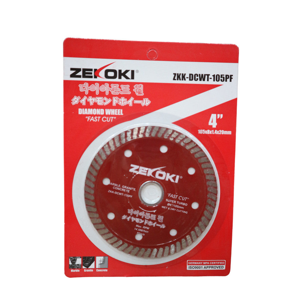 Zekoki 105 x 8 x 1.4 x 20/16, Hot Press Super Turbo for Granite ZKK-DCWT-105PF