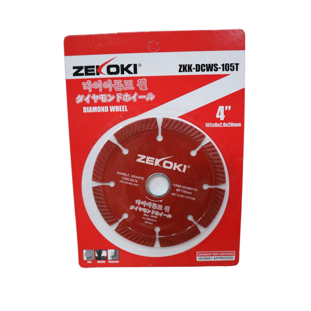Zekoki 105X8X2.0X20/16mm Turbo Segmented Diamond blade ZKK-DCWS-105T