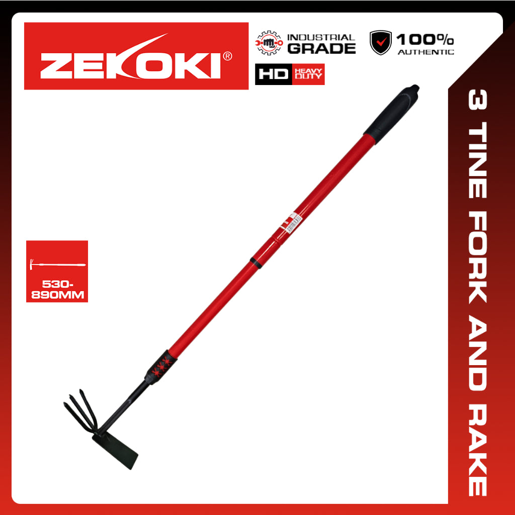 Zekoki 3 Tine Fork and Rake 630-890mm