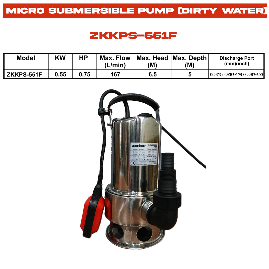 ZKKPS-551F MICRO SUBMERSIBLE PUMP (DIRTY WATER)