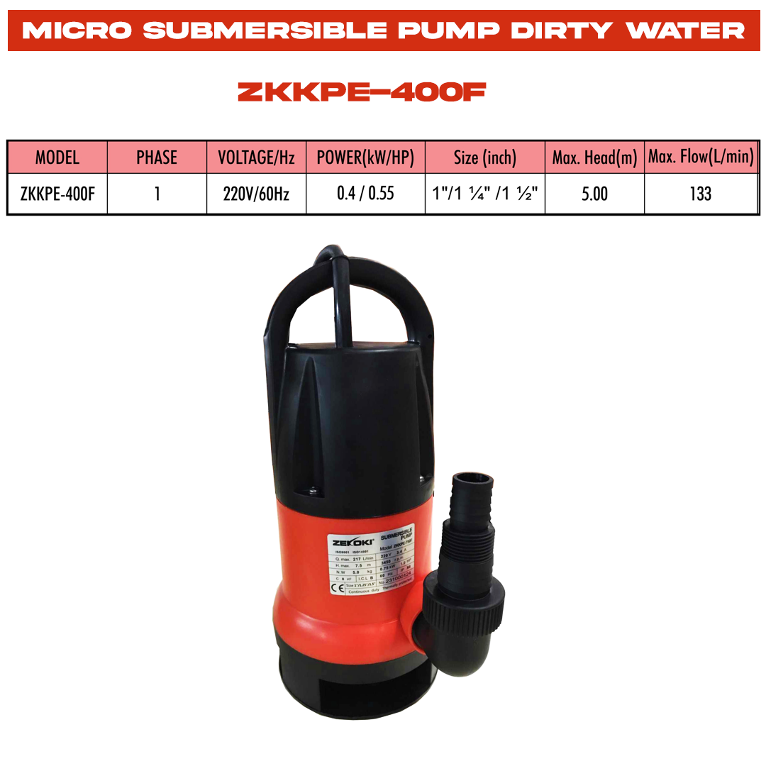 ZKKPE-400F MICRO SUBMERSIBLE PUMP (DIRTY WATER)