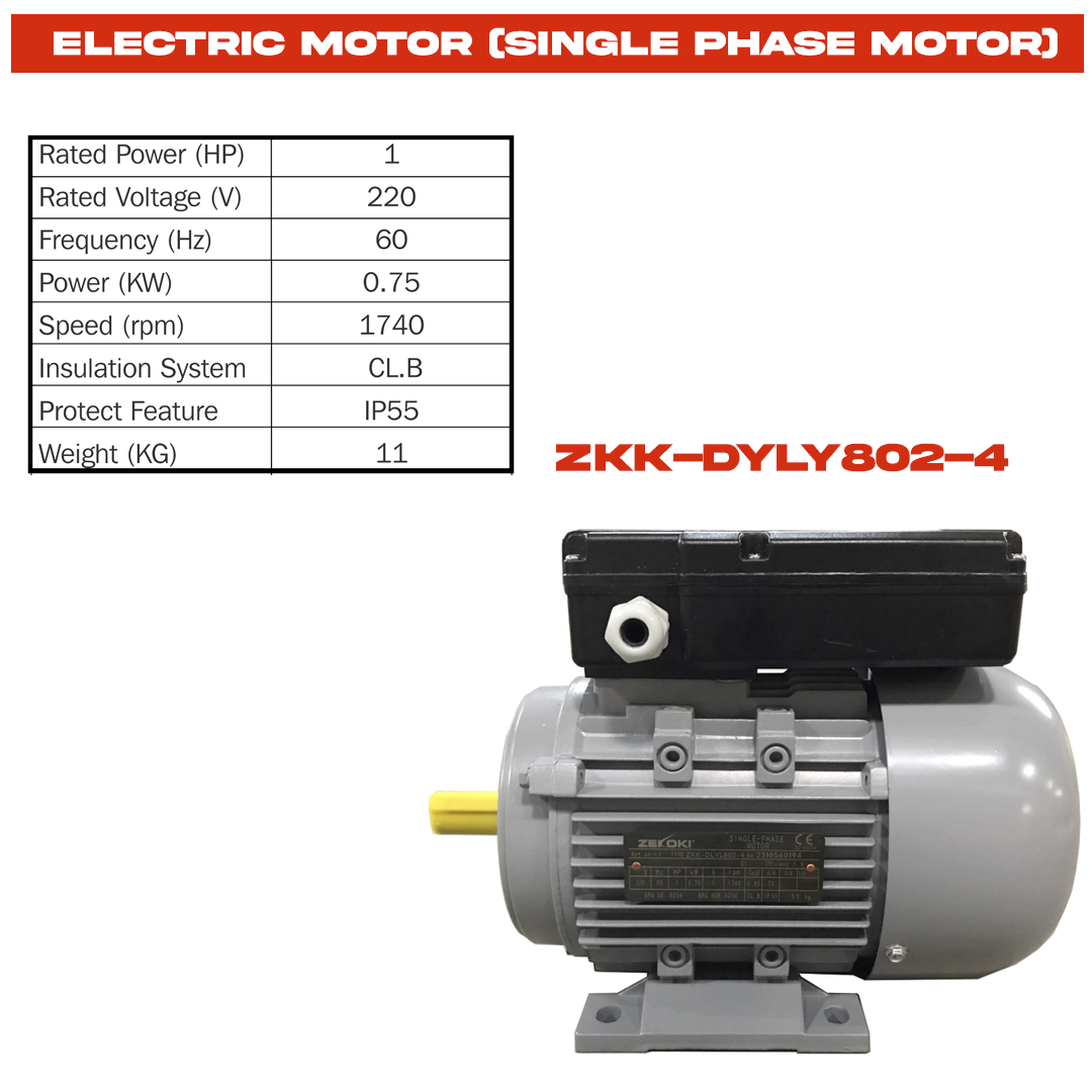 ZKK-DLYL802-4 ELECTRIC MOTOR (SINGLE PHASE)