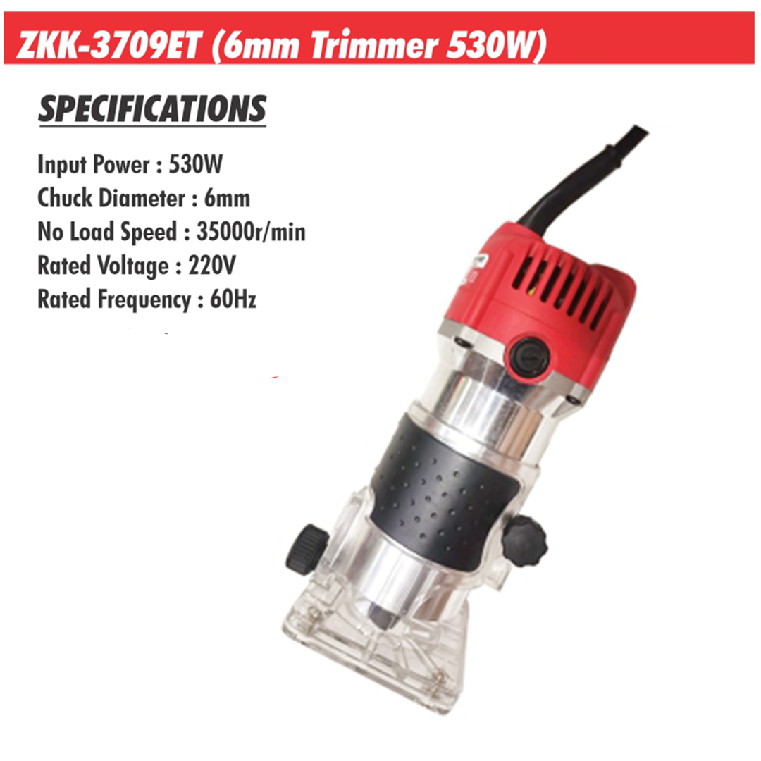 ZKK-3709ET 6mm Trimmer 530W