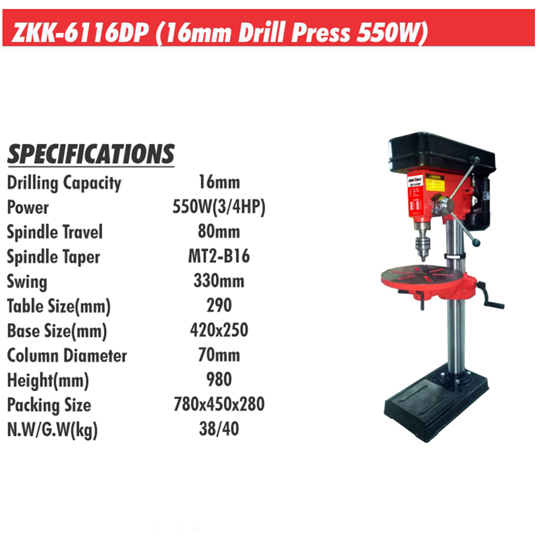 ZKK-6116DP (16mm Drill Press 550W)